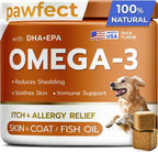 PawfectCHEW Aceite de Pescado Omega 3 para Perros - Suplemento de Salmón de Alaska con Omega 3,6,9 - Golosinas para Piel, Pelaje y Articulaciones