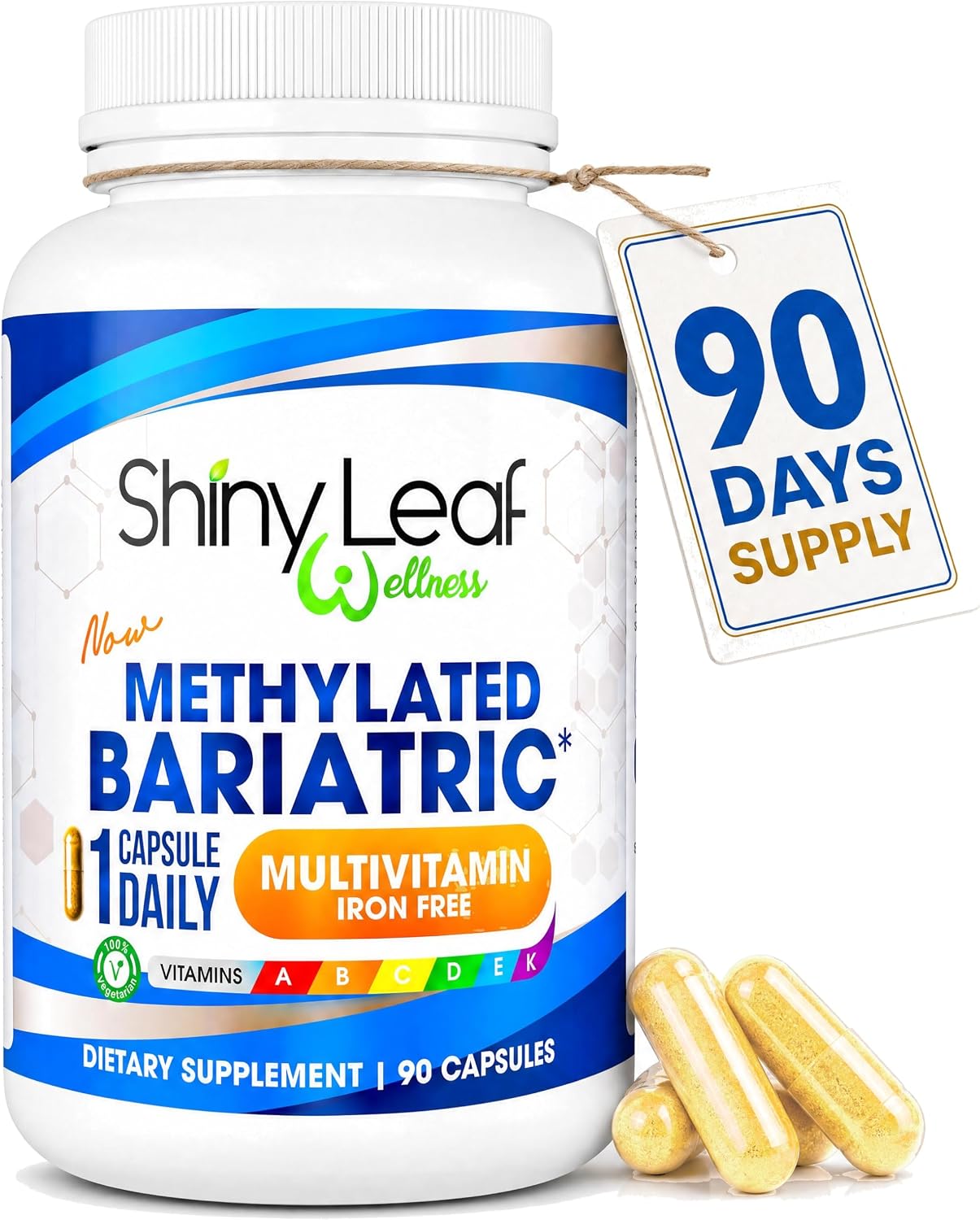 Shiny Leaf Multivitamínico Bariátrico Metilado Sin Hierro – 90 Cápsulas