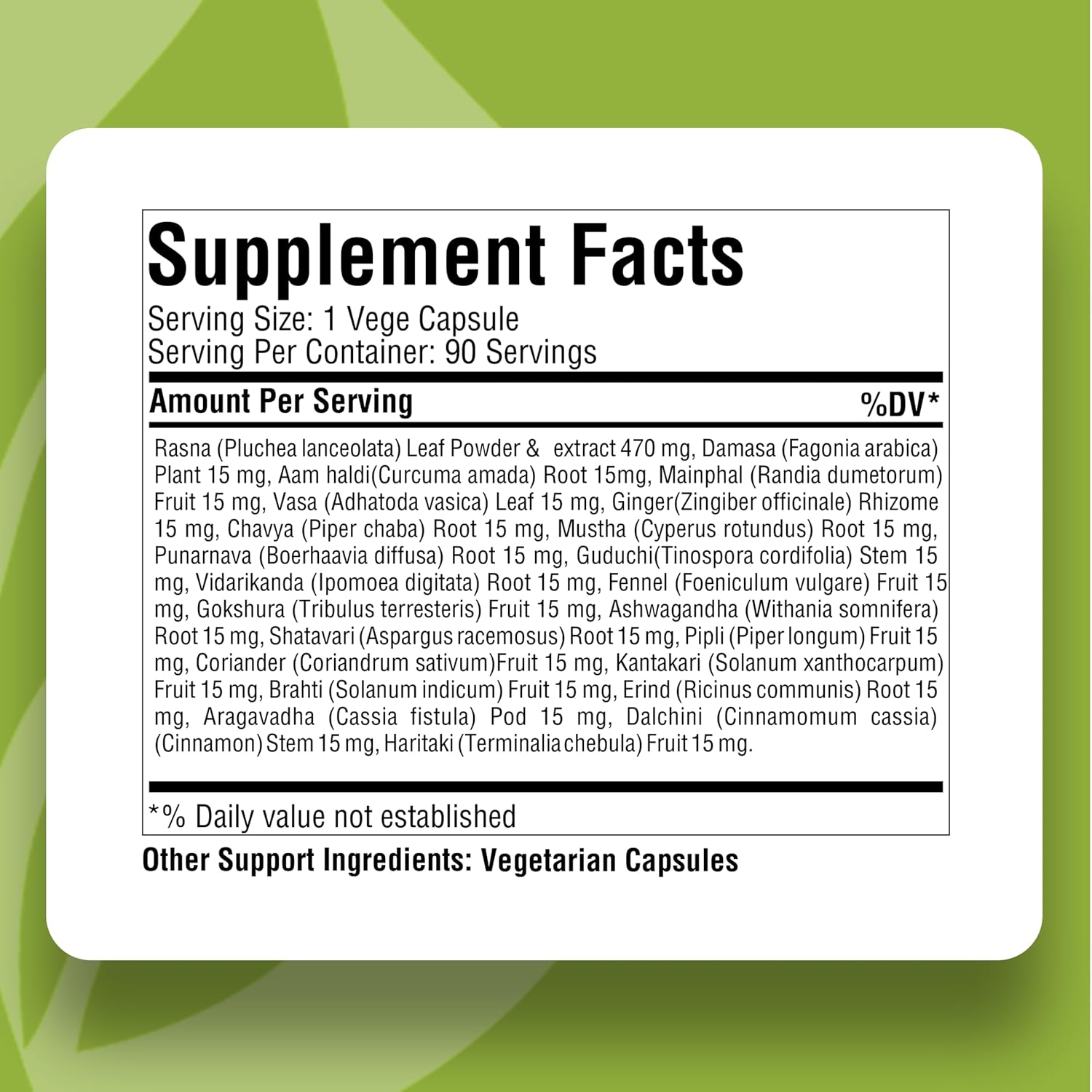 Herbsforever Maha Rasnadi Kwath - Suplemento Ayurvédico 90 Cápsulas Vegetales (800 mg) para Articulaciones y Movilidad