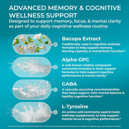 PUREHEALTH RESEARCH Ageless Brain - Suplemento para la Memoria y el Enfoque - 180 Cápsulas – Image 4