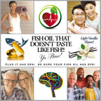 Triple Strength Fish Oil - Aceite de Pescado Omega 3 con DPA, EPA y DHA - 2900 mg - 90 Cápsulas Blandas - Sabor Vainilla