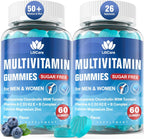 LILICARE Multivitamínico sin azúcar para mayores de 50 años con glucosamina, condroitina y MSM - 60 gominolas