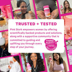 Pink Stork Gominolas para la Caída del Cabello Postparto, 60 unidades | Biotina, Ácido Pantoténico, Vitamina E, B6, B12