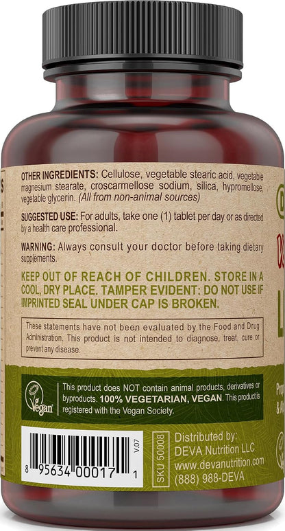 DEVA Nutrition Comprimidos Veganos de Apoyo Hepático, 90 Unidades – Image 2
