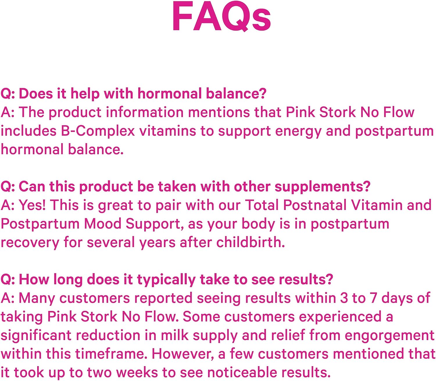 Pink Stork No Flow - Suplemento para reducir la producción de leche materna, 60 cápsulas