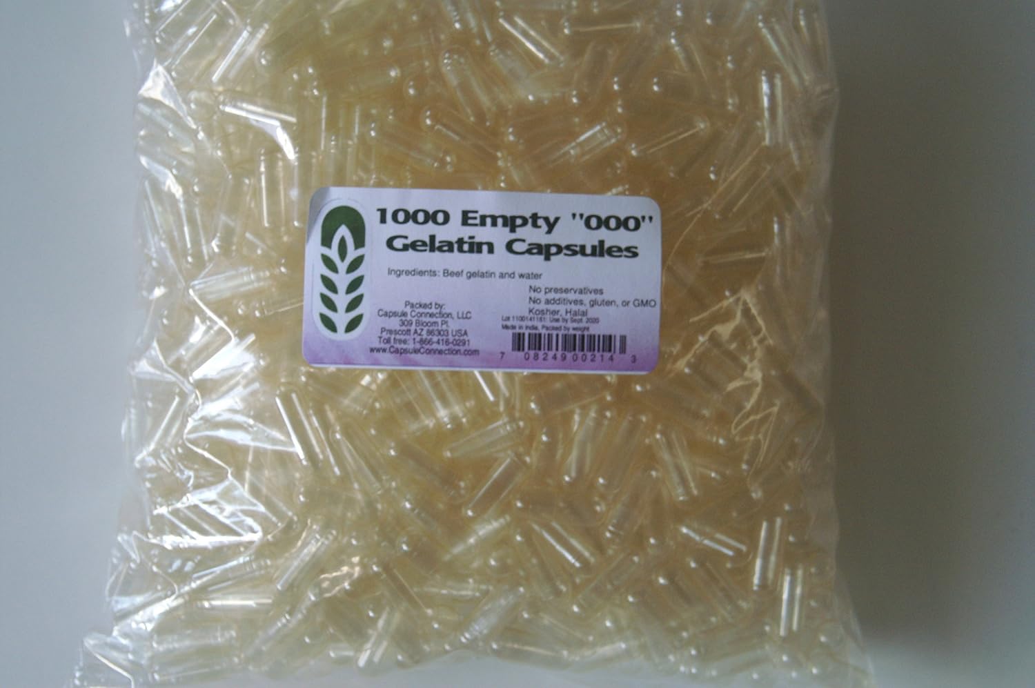 Cápsulas Vacías de Gelatina Tamaño 000 - 1000 Unidades - Capsule Connection
