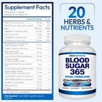Arazo Nutrition Blood Sugar 365 – Energy Metabolism Support – 120 Vegan Capsules (60-Day Supply)