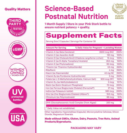 Pink Stork Total Postnatal - Vitaminas – Yodo: contribuye a la producción normal de hormonas tiroideas y a la – Image 6