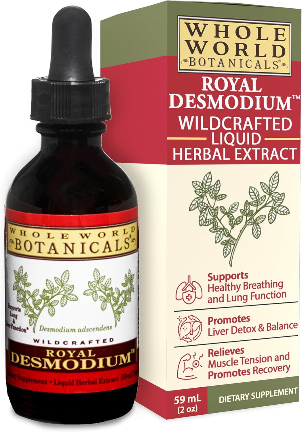 Whole World Botanicals - Royal Desmodium Apoyo Muscular y Tendinoso - 60 ml