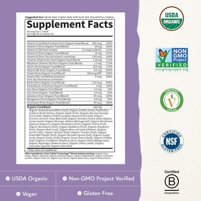 Garden of Life Organics Multivitamínico para – Folato (como folato natural): Esencial para la división celular y – Image 3