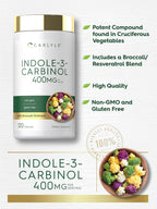 Carlyle Indole-3-Carbinol 400 mg | 120 Cápsulas | Suplemento con I3C, Brócoli y Resveratrol