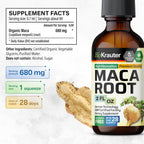BIO KRAUTER® Maca Root for Women and Men - Vegan Maca Root Liquid Drops 680 mg for Drive & Active Lifestyle Support - 2 Fl.Oz., 28-Day Supply, Non-GMO, Alcohol & Sugar Free Herbal Supplements