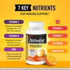 Airborne Chewable Vitamin C Tablets 1000 mg, 64 Count - Citrus Flavor