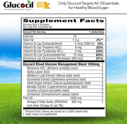 Glucocil – Cápsulas Blandas – Apoyo para el – Favorece una absorción equilibrada de carbohidratos y azúcares. – Image 8