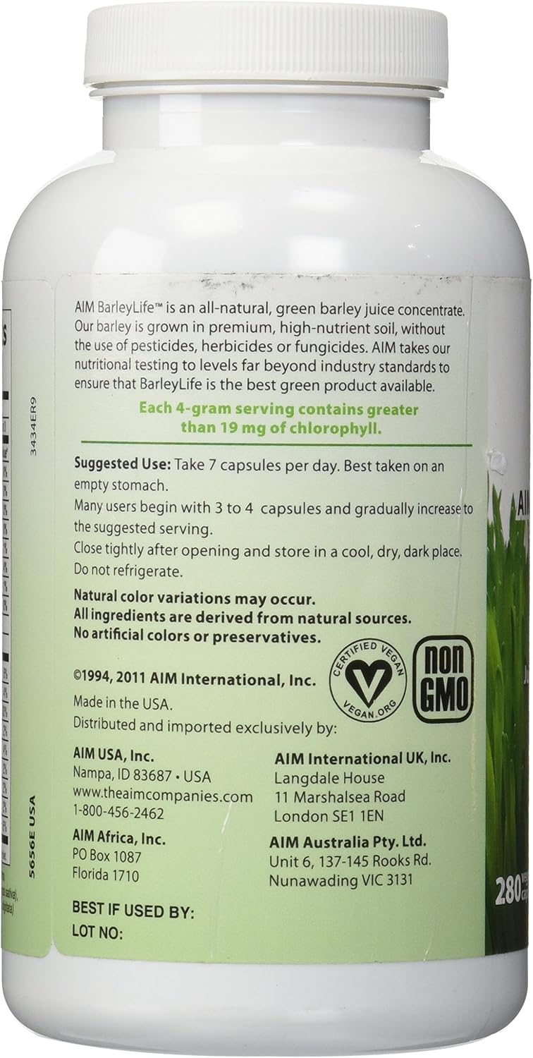 BarleyLife Green Barley Capsules - 280 Capsules