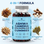 TrueSeaMoss Sea Moss Gummies con Ashwagandha, Bardana y Bladderwrack – 60 Gominolas