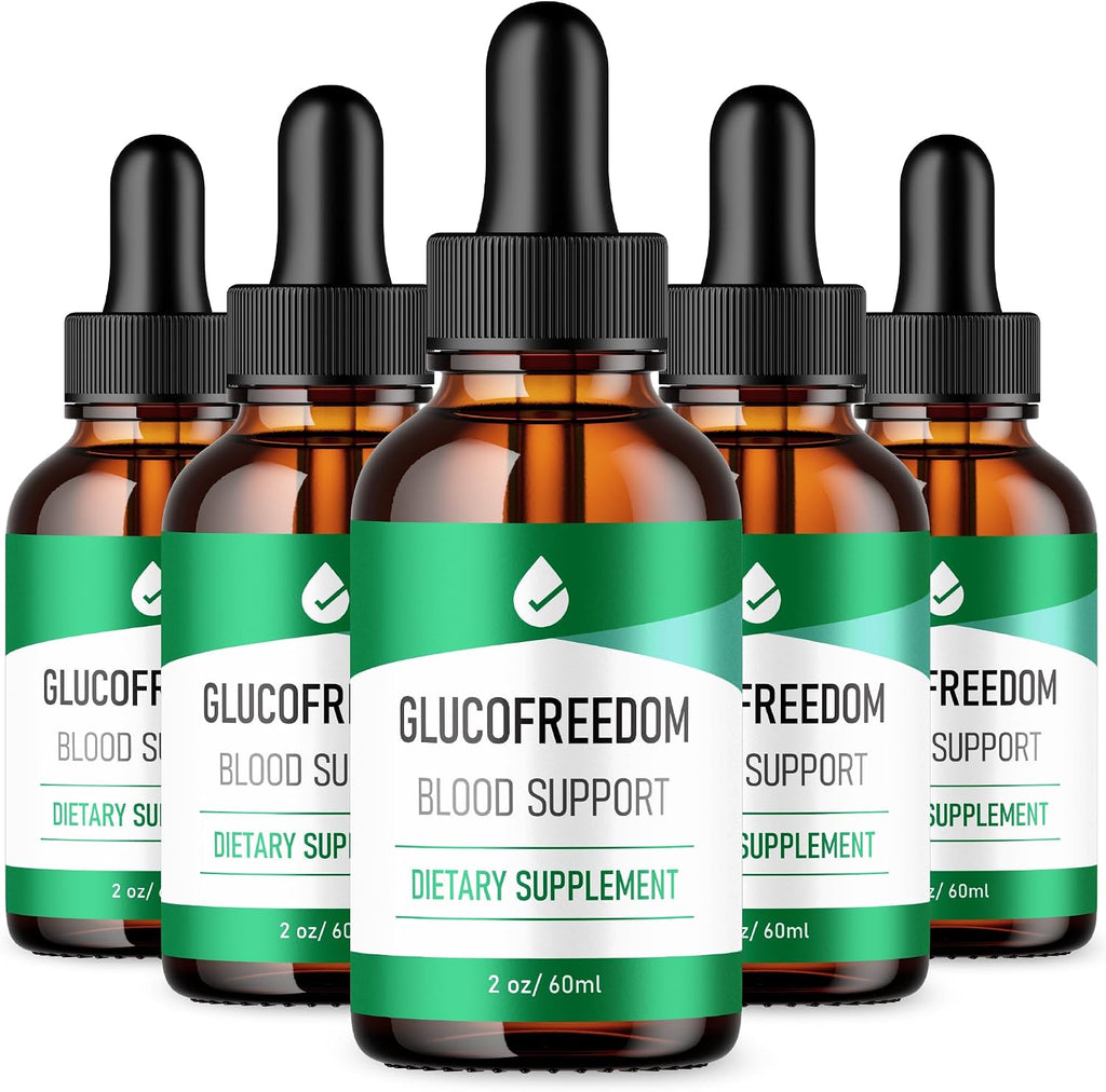 GlucoFreedom Drops - Fórmula Oficial - Gotas Líquidas (Pack de 5, 10 oz)