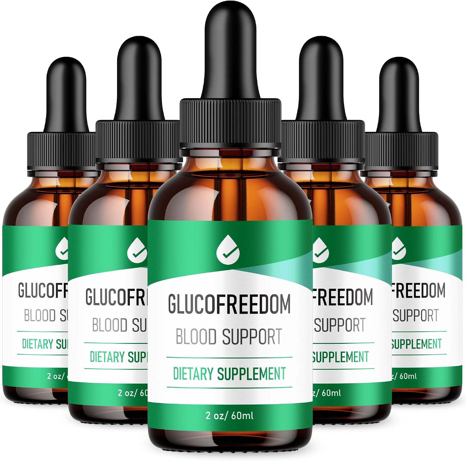 GlucoFreedom Drops - Fórmula Oficial - Gotas Líquidas (Pack de 5, 10 oz)