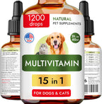 TwoFurFinds Multivitamínico Líquido 15-en-1 para Perros y Gatos - 59 ml