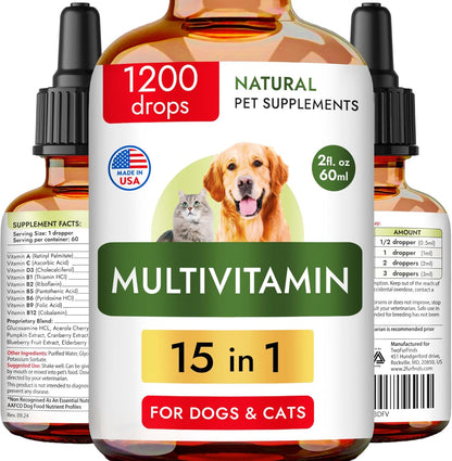 TwoFurFinds Multivitamínico Líquido 15-en-1 para Perros y Gatos - 59 ml – Image 1