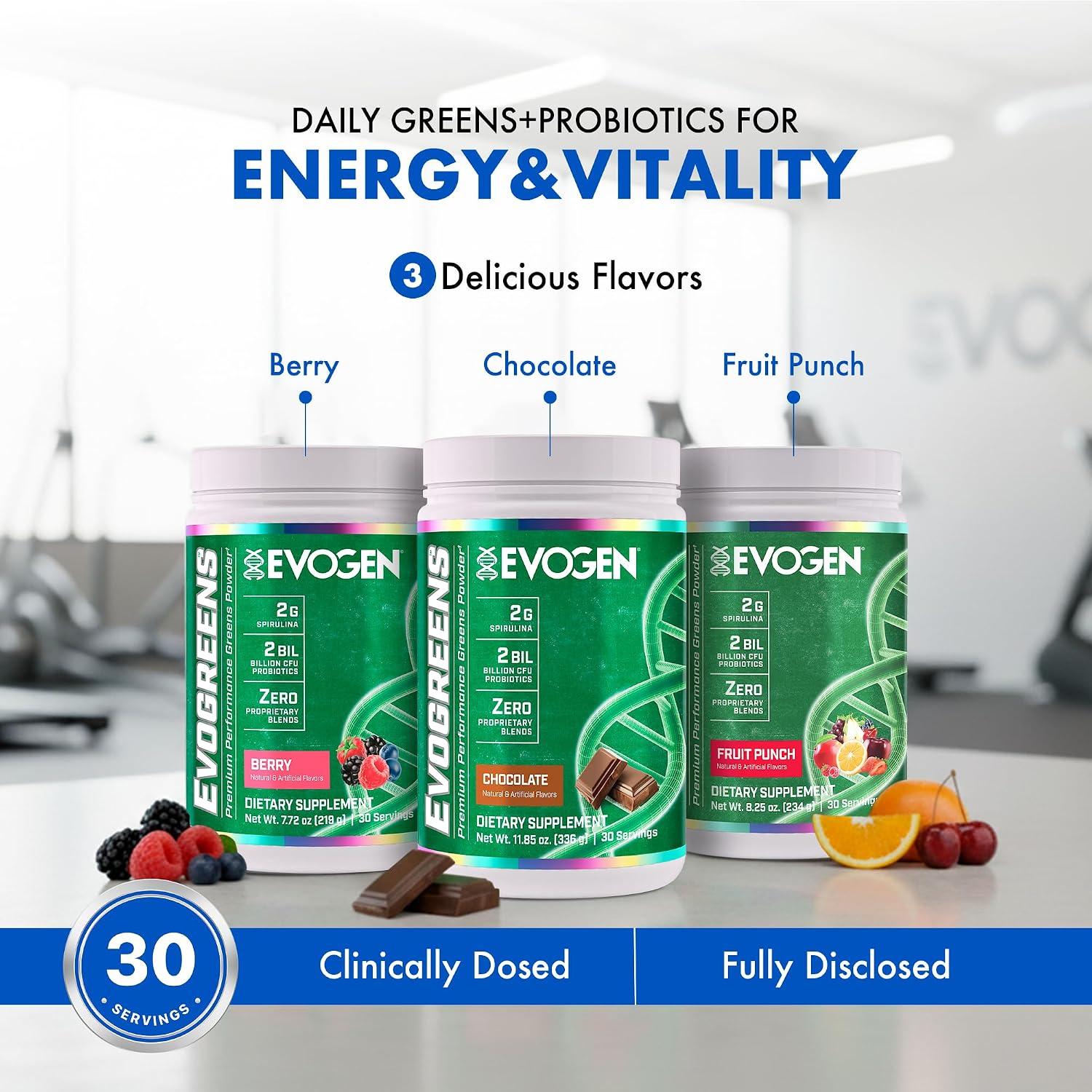 Evogen Evogreens Super Greens Powder Berry - 30 Raciones
