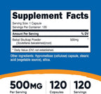 Nutricost Escutelaria Baicalensis 500mg, 120 Cápsulas Vegetales - No Transgénico, Sin Gluten