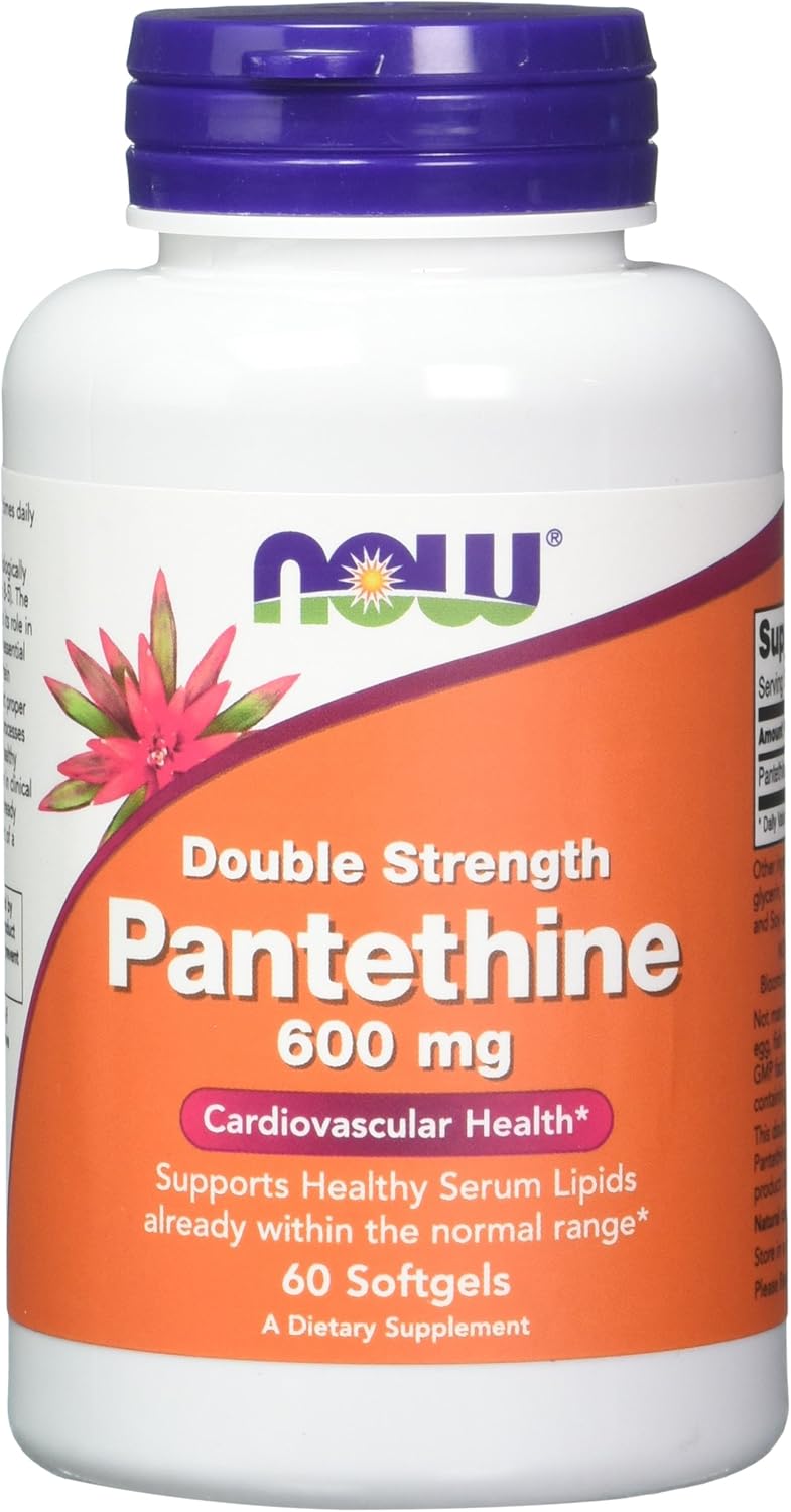 NOW Foods Pantetina, 600 mg 60 Cápsulas Blandas (Paquete de 2)