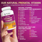 Dr. Berg Vitaminas Prenatales Naturales para Mujeres - con Folato, Vitaminas, Minerales, Omega y 11 Superalimentos - 60 Cápsulas