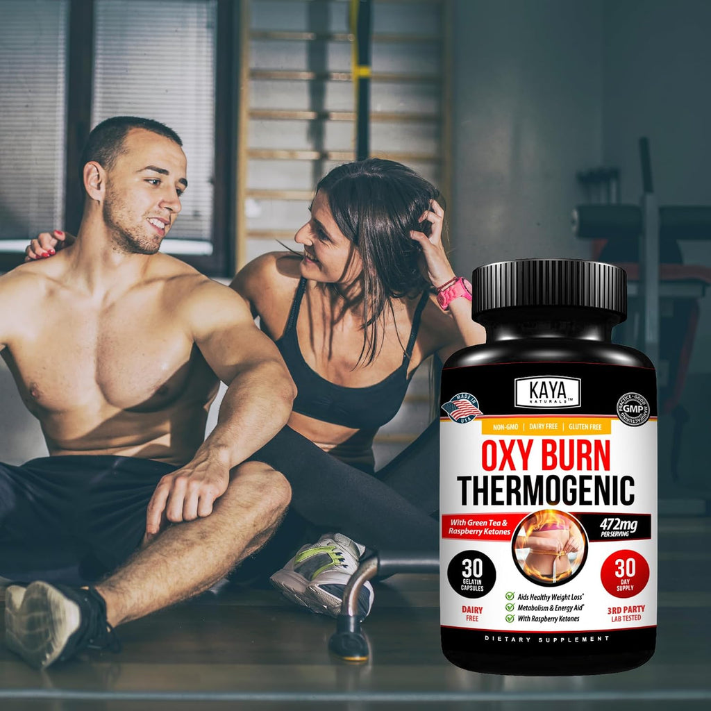 Kaya Naturals Oxy Burn - Fórmula Termogénica Herbal para un Estilo de Vida Activo – No-GMO y Sin Gluten – 30 Comprimidos