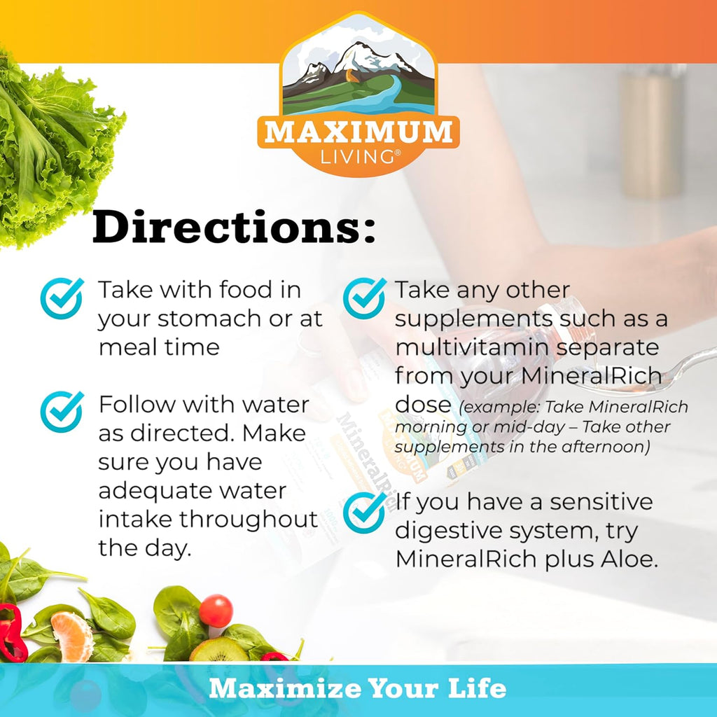 Maximum Living MineralRich Minerales Líquidos con Aloe - 32 oz
