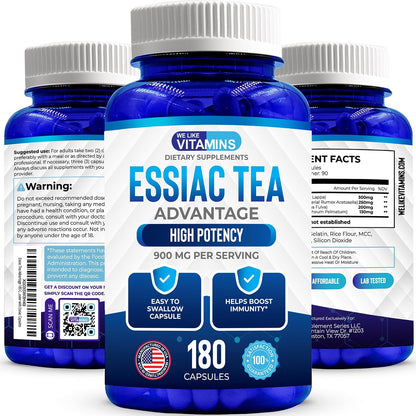 Essiac Tea Cápsulas de We Like Vitamins - 180 Cápsulas con Bardana, Acedera, Olmo y Ruibarbo - 900mg por Dosis – Image 6
