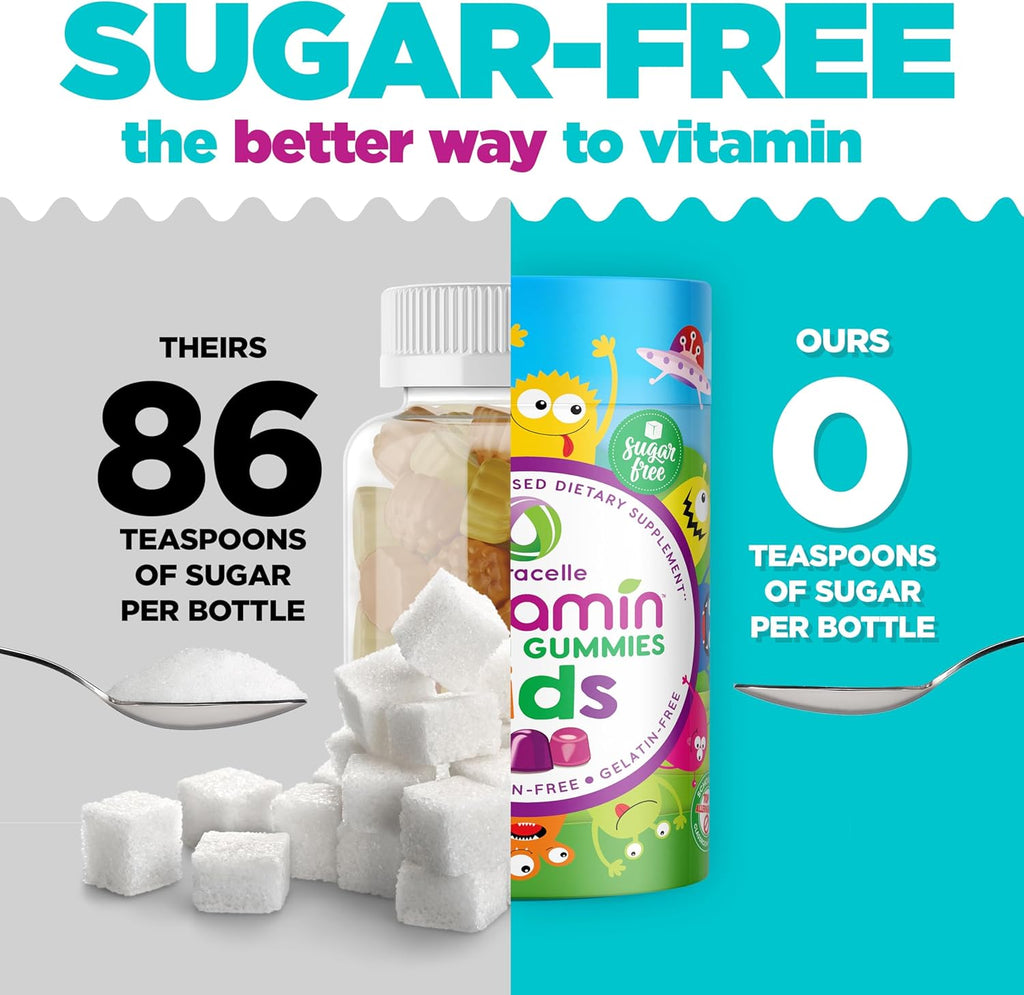 Nutracelle NUTRAMIN Multivitamínico para Niños - Sin Azúcar, Sin Alérgenos, 100% Vegano - 90 Gominolas