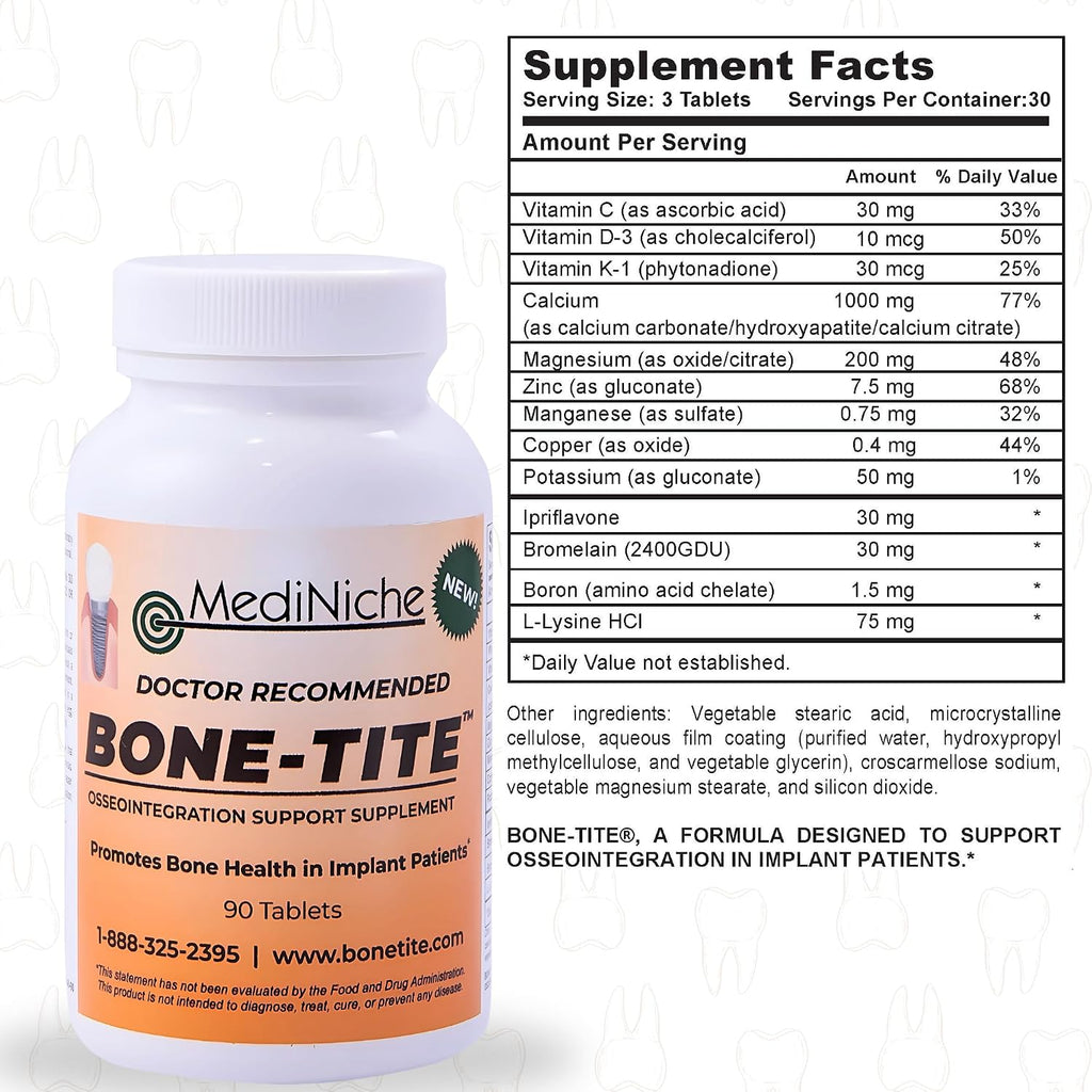 Bone-Tite Osseointegration Support Supplement | 90 Tablets