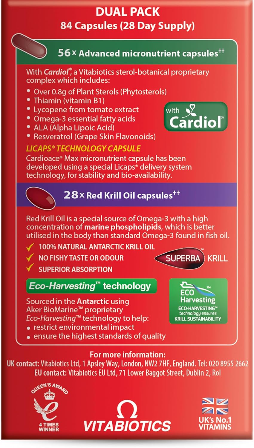 Vitabiotics Cardioace Max - 84 Cápsulas