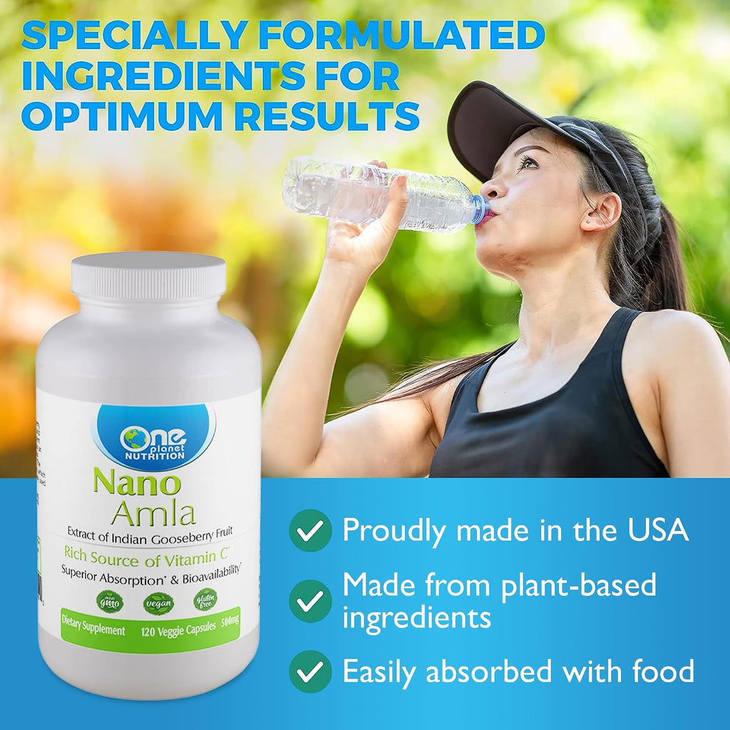 One Planet Nutrition Nano Amla 500 mg Veggie Capsules (120 caps) - Extracto de Amla con Vitamina C