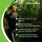 NaturesPlus Super B-50 - High Potency B Complex with Choline, Inositol & PABA - 90 Capsules