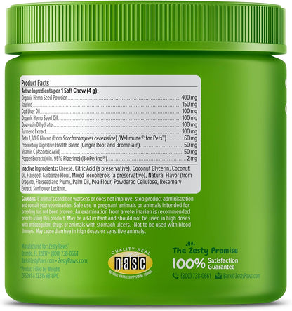 Zesty Paws Allergy Immune Soft Chews + Hemp – Aceite de hígado de bacalao: Rico en ácidos grasos omega-3 (EPA y – Image 5