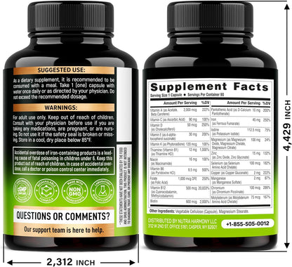 Multivitamínico Bariátrico con Hierro 45 mg – Alto contenido de hierro (45 mg): El hierro es clave después de la – Image 2