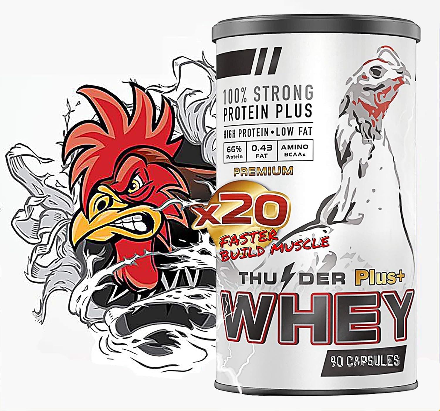 HULX Faster X3 New Formula - Complemento Vitamínico para Gallos y Aves (90 Cápsulas)