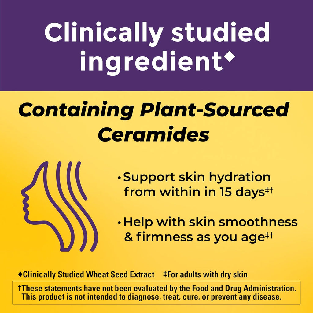 Nature Made Gominolas de Hidratación para la Piel con Ceramidas de Origen Vegetal, Biotina y Vitamina C, 50 Gominolas (25 Días)