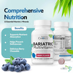 Bariatric Choice My Bariatric Multivitamínico Masticable con Hierro y Calcio, Berry (120 comprimidos)