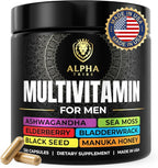 Alpha Tribe Multivitamínico para Hombres con Seamoss, Ashwagandha, Black Seed Oil y Más