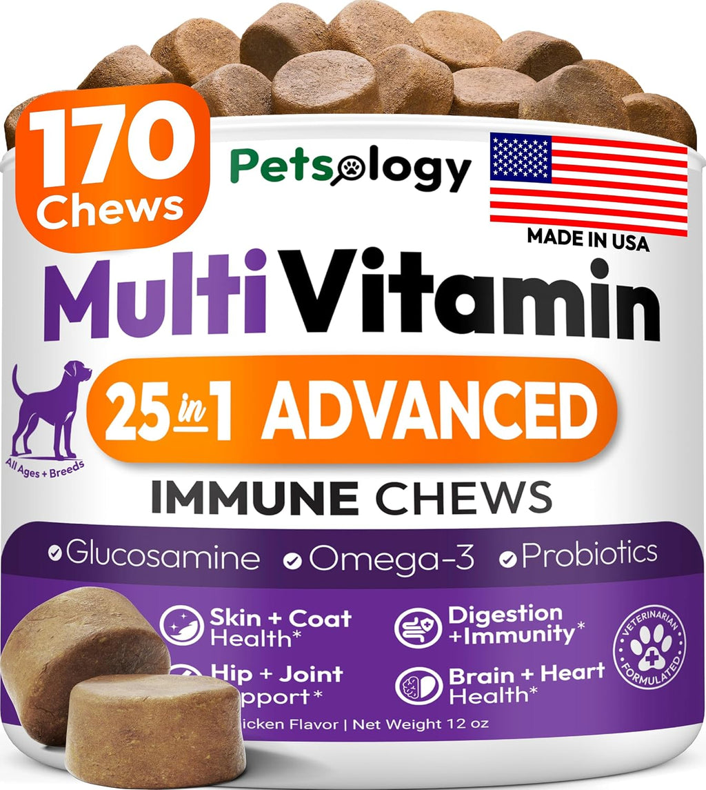 Chicles de Arándano y D-Manosa para Perros - Apoyo Urinario y Multivitamínico (170 unidades)