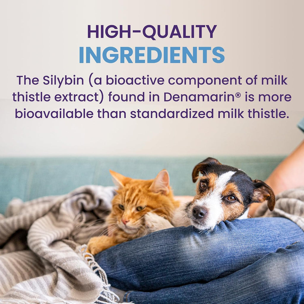 Nutramax Denamarin para Perros y Gatos Pequeños - Suplemento Hepático con SAMe y Silibina, 30 Comprimidos Recubiertos