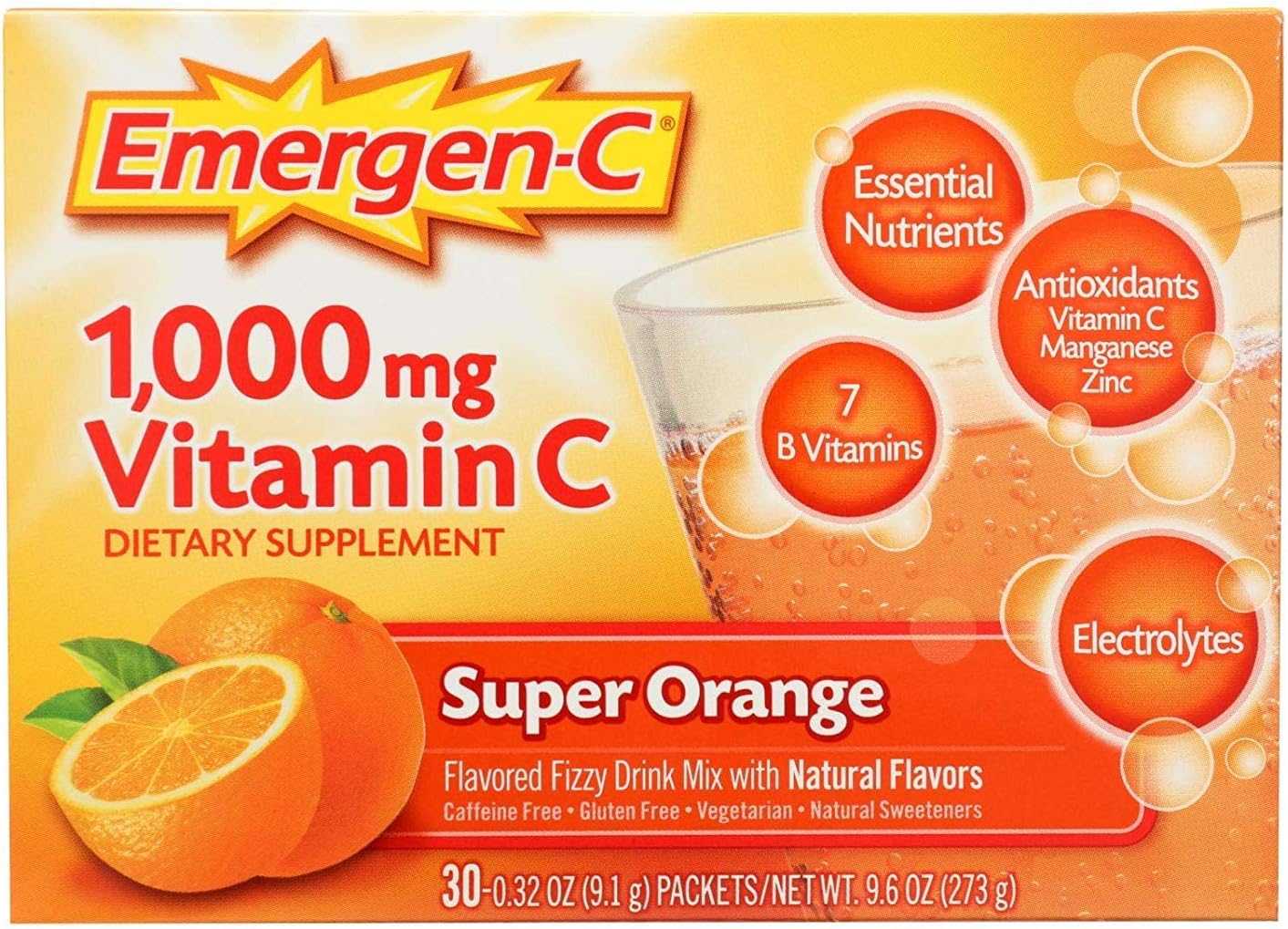 Emergen-C Immune Plus Sobre Naranja 30 unidades - Vitamina C, D y Zinc