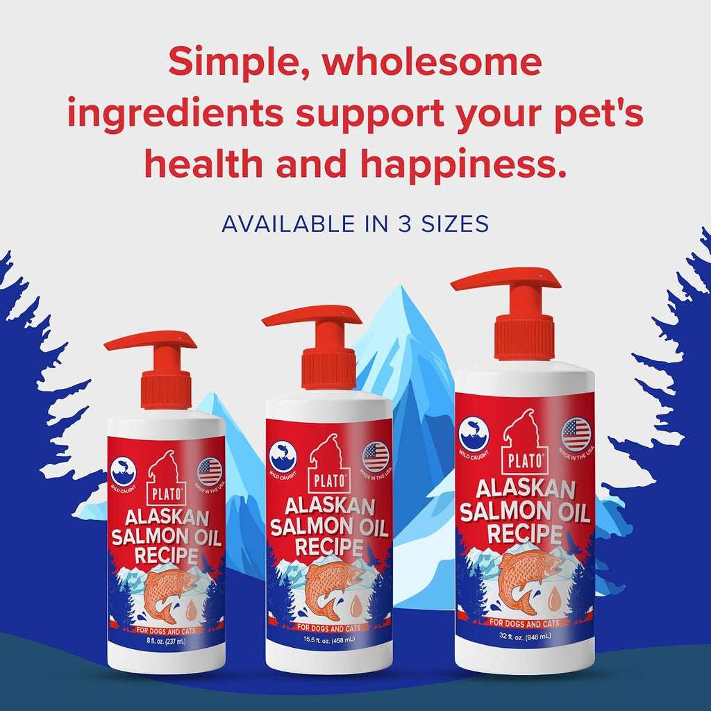 PLATO Wild Alaska Salmon Oil for Dogs - 946 ml