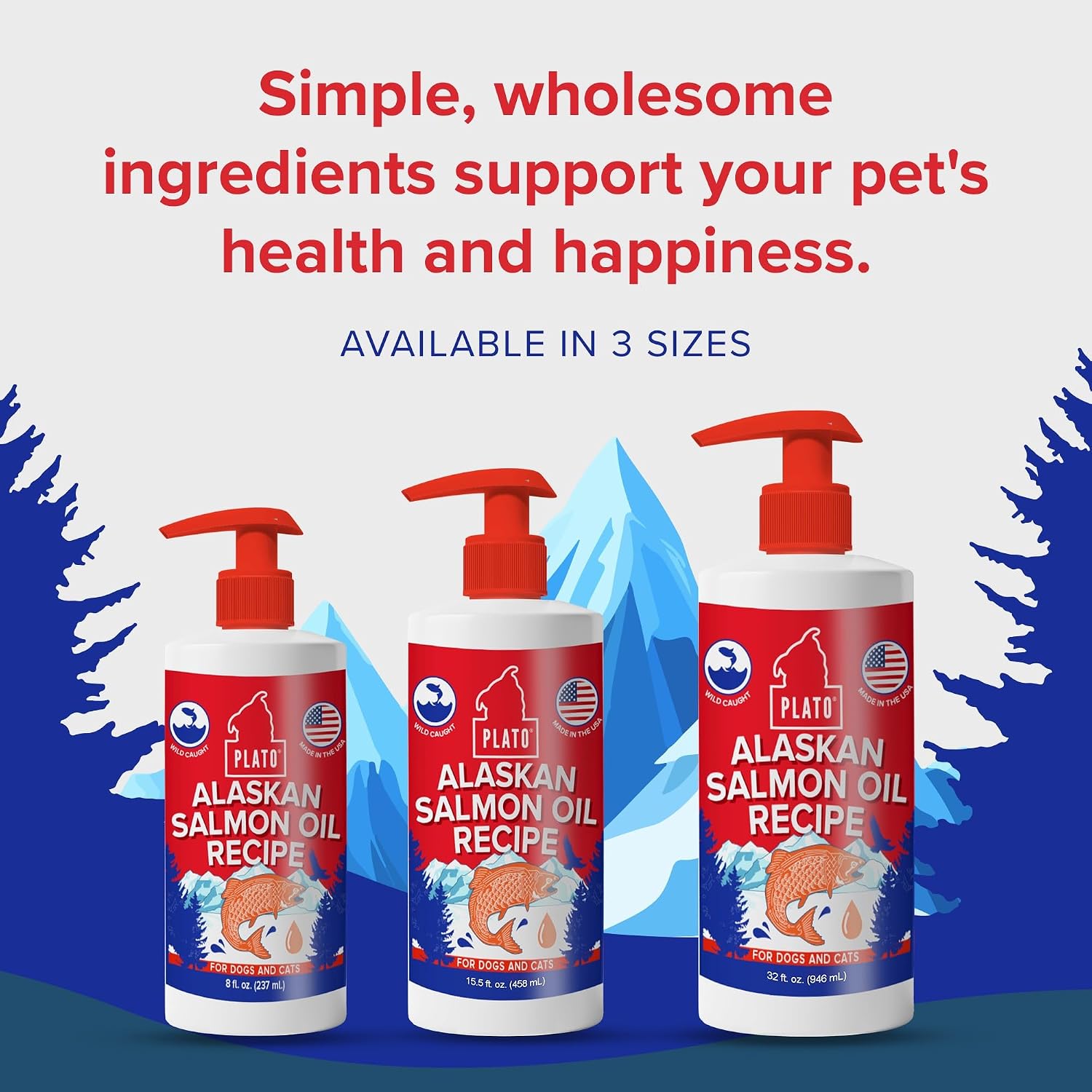 PLATO Aceite de Salmón Salvaje de Alaska para Perros - Omega 3 y 6 - 227 g
