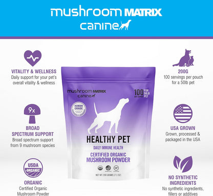 Om Mushroom Matrix Healthy Pet – Suplemento de Hongos Orgánicos para Perros y Gatos (200g) – Image 3