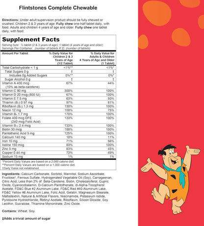 Flintstones Vitamins Multivitamínico Completo Masticable para Niños con Hierro, Calcio, Vitamina C y Vitamina D, 180 – Image 8