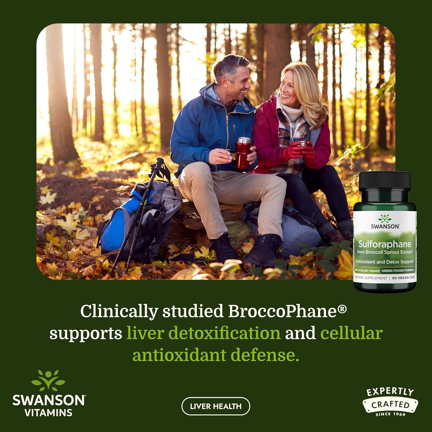 Extracto de Brotes de Brócoli con Sulforafano de Swanson - 60 Cápsulas Veganas, 400 mcg